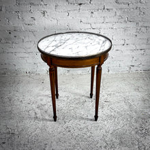 Load image into Gallery viewer, Louis XVI Pierced Gallery Marble Accent Table
