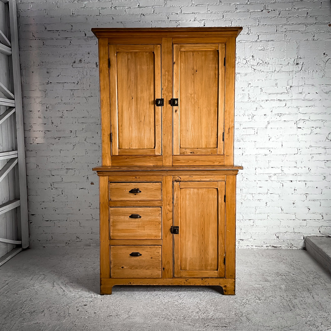 Early 20th C. Irish Pine Hutch Cabinet