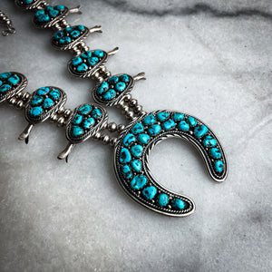 F.I.J Navajo Sterling Silver Turquoise Necklace