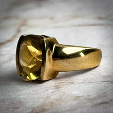 Load image into Gallery viewer, NABCO Contemporary 18KT Gold Lemon Quartz Cocktail Ring
