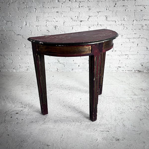 Demilune Mexican Painted Wood Side Table