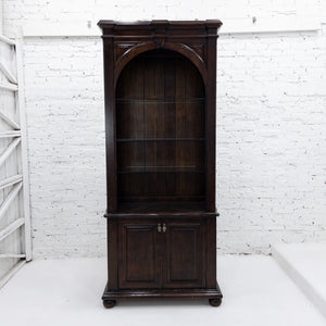 Traditional Lighted Wood Bookcase