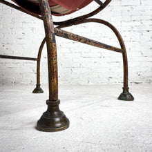 Load image into Gallery viewer, 18th Century Curule Vatican Italian Leather &amp; Iron Curule Chair
